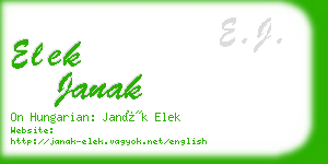 elek janak business card